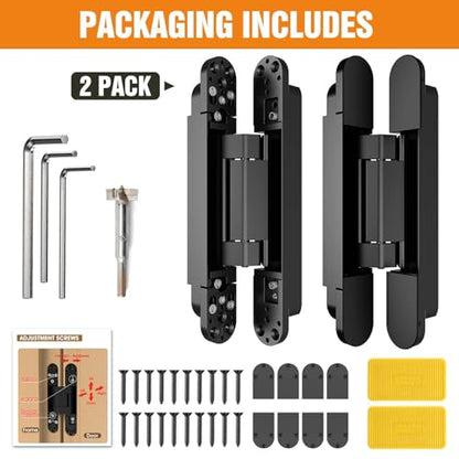 9.7" Hidden Door Hinge/Concealed Hinges,Invisible Hinges - color: Black, size: 9.7 inches