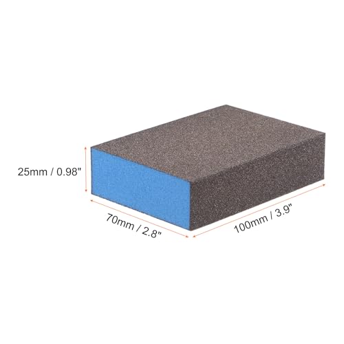 HARFINGTON 8pcs Sanding Sponge Blocks #120 (400 Grits) Wet/Dry Hand Sanding Sponges, 100x70x25mm Foam Sanding Block Pad for Polishing Kitchen Metal Wood Drywall Furniture, Brown&Blue - color: Brown, Blue, size: 400 Grits