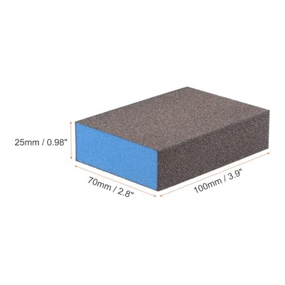 HARFINGTON 8pcs Sanding Sponge Blocks #120 (400 Grits) Wet/Dry Hand Sanding Sponges, 100x70x25mm Foam Sanding Block Pad for Polishing Kitchen Metal Wood Drywall Furniture, Brown&Blue - color: Brown, Blue, size: 400 Grits
