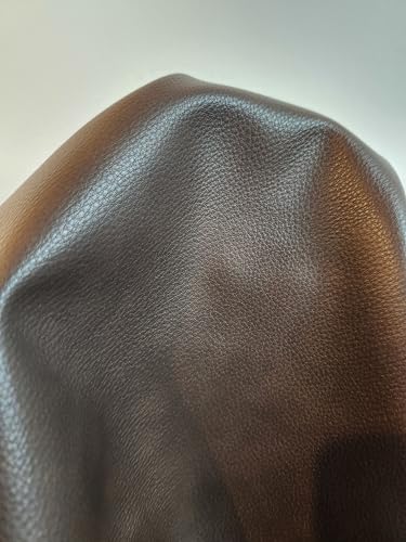 Vegan Faux Leather Synthetic Pleather 0.9 mm Madison 1/2 Yard 18-20 inch Wide x 54 inch Length Soft Smooth Upholstery Half Yard (18" x 54") (Brown Pebble) - color: Brown Pebble