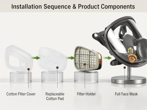 Avenor Full Face Mask with Replaceable Filters for DIY Painting & Cleaning