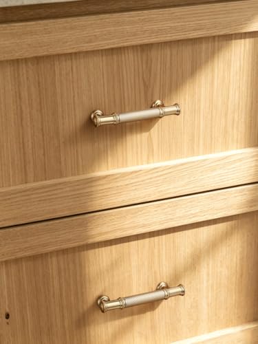 5 Pack Champagne Bronze Cabinet Pulls 3" Hole Center Brass Handles Drawer Pulls Closet Bathroom Vanity Dresser Hardware Zinc Alloy - color: Champagne Bronze, size: 3"(76mm) Hole Centers