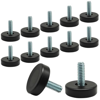 12 Pack 1/4" Adjustable Furniture Leveling Feet, Screw-in - size: 1/4"