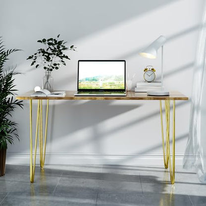 Osring 34 Inch Furniture Hairpin Legs Gold,1/2" Dia 3-Rods Metal Table Feet - color: Gold, size: 34 Inch