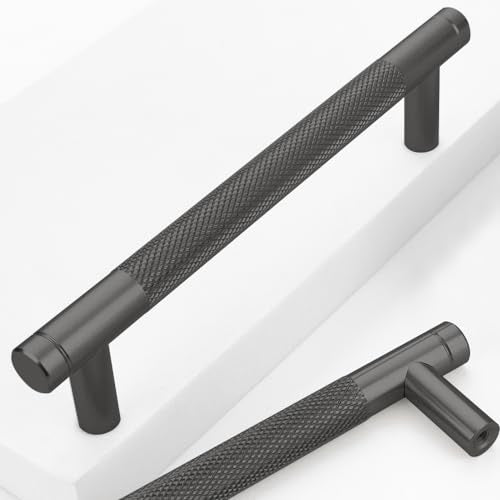 12 Pack 5 Inch 128 mm Black Barrel Cabinet Pulls Cupboard Aluminum Handles Drawer Pull Cabinet Handles Cabinet Handles - color: Black, size: 5 Inch