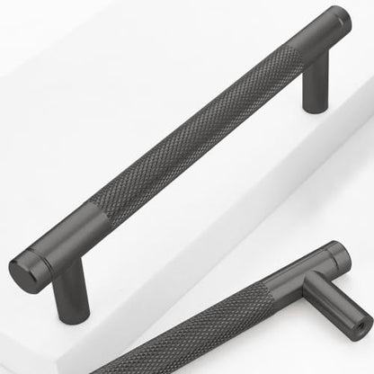 12 Pack 5 Inch 128 mm Black Barrel Cabinet Pulls Cupboard Aluminum Handles Drawer Pull Cabinet Handles Cabinet Handles - color: Black, size: 5 Inch