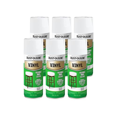 Rust-Oleum Vinyl White Spray Paint - color: White, size: 12 Ounce (Pack of 6)