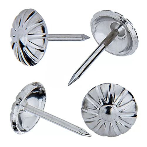100pcs Upholstery Tacks, 7/16“ Furniture Tacks, Decorative Tacks - color: Silver