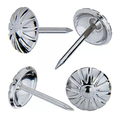 100pcs Upholstery Tacks, 7/16“ Furniture Tacks, Decorative Tacks - color: Silver