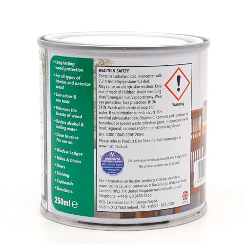 Rustins Quick Dry Polyurethane Varnish Matt Clear 250ml - color: Matt Clear, size: 250ml