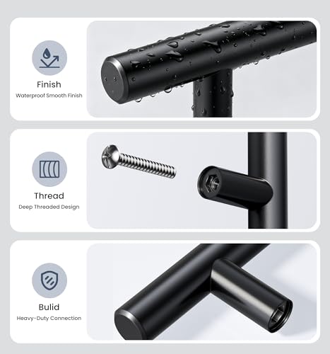 Veise Cabinet Handles 10 Pack, 5" Length, 3" Hole Center, Matte Black - color: Matte Black, size: 3 Inch Hole Center