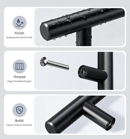 Veise Cabinet Handles 10 Pack, 5" Length, 3" Hole Center, Matte Black - color: Matte Black, size: 3 Inch Hole Center