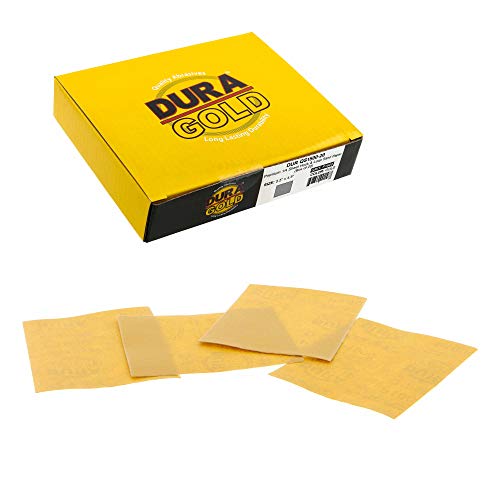 Dura-Gold Premium 1/4 Sheet Gold Sandpaper Sheets, 3000 Grit (Box of 20) - size: 3000-Grit