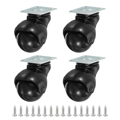 PATIKIL 2 Inch Ball Caster Wheels Set of 4, 360° Rotating Swivel Top Plate Wheels 397 lbs Total Capacity Caster with M4 Screws for Furniture Table Cabinet Black - color: Black, size: 2 Inch