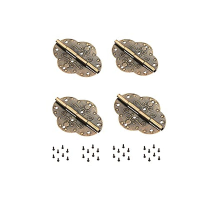 dophee 4Pcs Decorative Cabinet Hinges Antique Bronze Butterfly Hinges