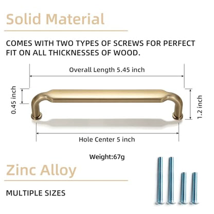 Goo-Ki 6 Pack 5 Inch （128mm） Hole Center Cabinet Pulls Champagne Bronze Zinc Alloy Kitchen Drawer Pulls Drawer Handles 5.4 Inch Length 2202-UBR-128 - color: Champagne Bronze, size: 5 Inch Hole Centers