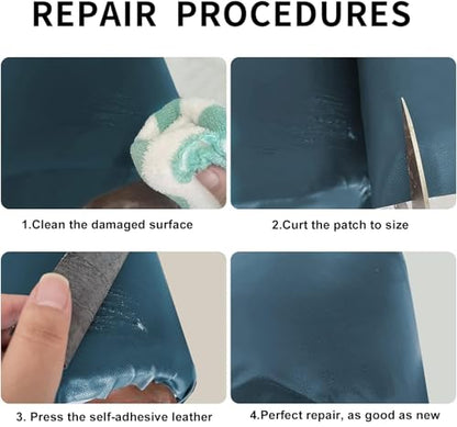 Lifeshoon Leather Repair Patches, Self Adhesive Vinyl for Couches Furniture - color: Blue, size: 3.5X79 inch