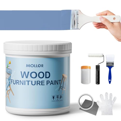 Matte Wood Furniture Paint, Coastal Blue, 32 Fl Oz with Tools - color: Coastal Blue, size: 32 Fl Oz (Pack of 1)
