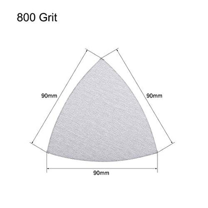 uxcell Triangle Detail Sander Sandpaper Hook and Loop 3-1/2 Inch Sanding Pad White Abrasive 800 Grit 12 Pcs - style: 800 Grit