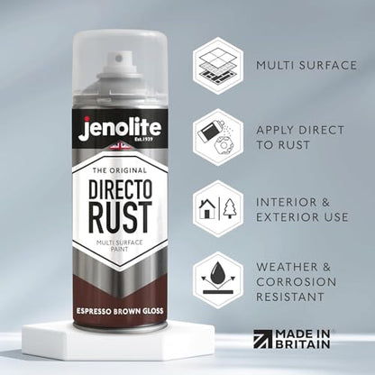 JENOLITE Directorust Gloss Finish Aerosol, Espresso Brown 1x13.5oz - color: Espresso Brown