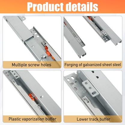 Undermount Drawer Slide Bottom Mount Pull Out Shelf Slides Full Extension - style: 18 Inch Drawer Slides