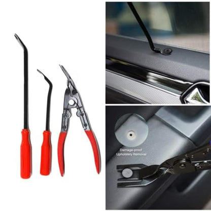 3 Pcs Auto Clip Pliers Set and Fastener Remover,Car Trim Rivet Removal Pry Tool Repair Kit with Storage Bag- Automotive Interior Repair Kit for Dashboard Panels.