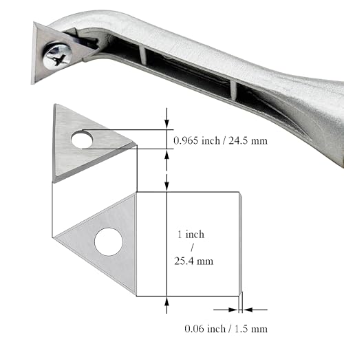 LU&MN Carbide Paint Scraper Set, 2.38" Wide & 1" Triangular Blades, 2 Pcs