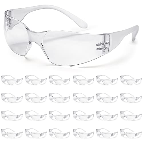 ATERET 300 Pairs Safety Glasses, Scratch Resistant Polycarbonate ANSI Z87.1 Impact Resistant Lens - color: Clear, size: 300 pairs
