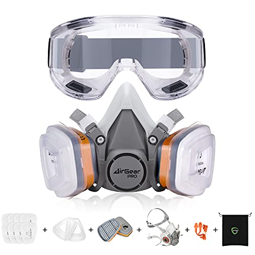 AirGearPro G-500 Reusable Respirator Mask with A1P2 Filters | Anti-Dust | Mask Ideal for Painting, Woodworking, Construction, Sanding, Spraying, DIY etc
