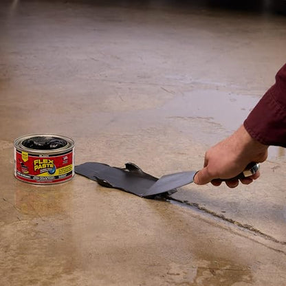 Flex Paste Rubberized Waterproof Sealant Paste, Black, Half-Quart, 1-Pack - color: Black, size: Half-Quart