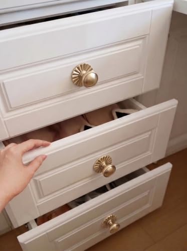 6Pack Champagne Bronze Cabinet Knobs with Backplate Drawer knobs - color: Champagne Bronze, style: Daisy
