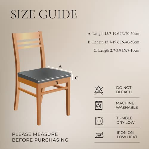 SearchI Waterproof Dining Chair Seat Covers Set of 4, Check Light Grey - color: Check Light Grey