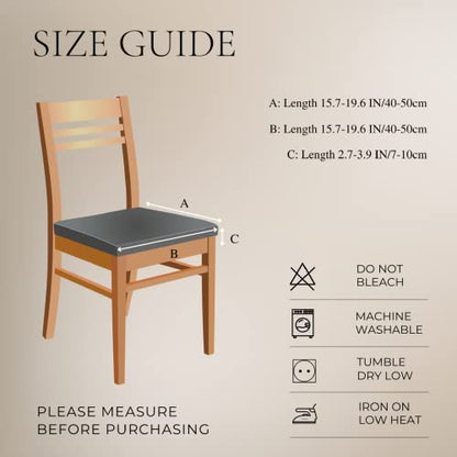 SearchI Waterproof Dining Chair Seat Covers Set of 4, Check Light Grey - color: Check Light Grey
