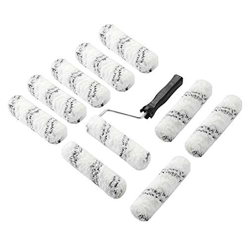 KUPOO 6" Microfiber Paint Roller Kit Mini Roller with Frame,11-Piece Set
