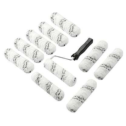 KUPOO 6" Microfiber Paint Roller Kit Mini Roller with Frame,11-Piece Set