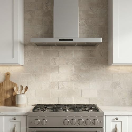 10 Sheet Stone Beige Peel and Stick Backsplash, 11.8'’x 11.8'' Luxury Ceramic Look Self Stick Subway Tiles, Waterproof Peel and Stick Wall Tiles for Kitchen and Bathrrom - color: Stone Beige