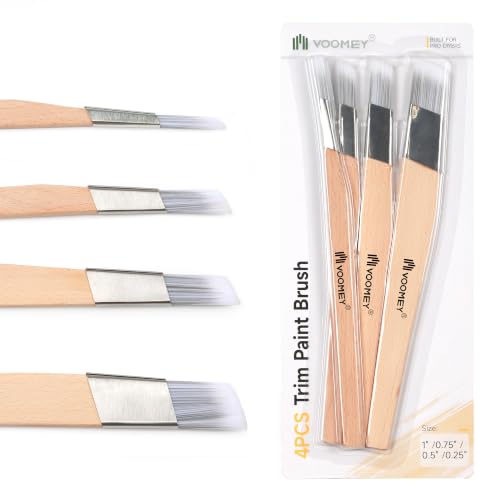 Voomey Trim Paint Brushes Set - 0.25", 0.5", 0.75", 1" Slant Detail Brushes - size: 0.25", 0.5", 0.75", 1" Trim Paint Brushes Set