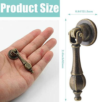 Waziaqoc 6PCS Antique Tear Drop Pulls - size: Bronze, Single Hole Pendant Pull