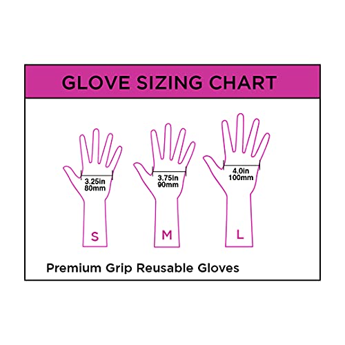 Colortrak Premium Grip Reusable Gloves, 4 Pairs, Black, Medium - size: Medium
