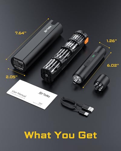 MrToNo Electric Screwdriver Set, Power Screwdriver with 33 Magnetic Bits
