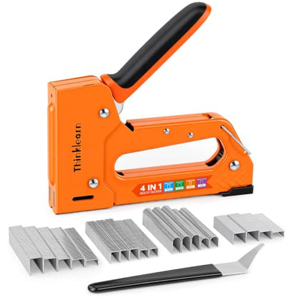 Heavy Duty Upholstery Staple Gun with 4000 Staples - color: Orange