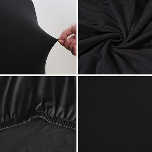 Stretch Chair Covers Slipcovers Set of 6 Black Stretchable Dining Chair Slipcover Washable Removable for Kitchen,Hotel,Restaurant - color: Black, size: 6