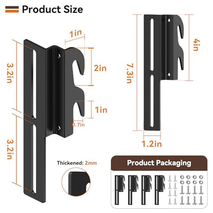 4Pcs 711 Bolt-On to Hook-On Bed Frame Conversion Brackets, Bed Frame Hooks, Universal Headboard Adapter Brackets, Widened Hole Slot, 3.2in Height Adjustable, Black - color: 4Pcs Bed Frame Hooks