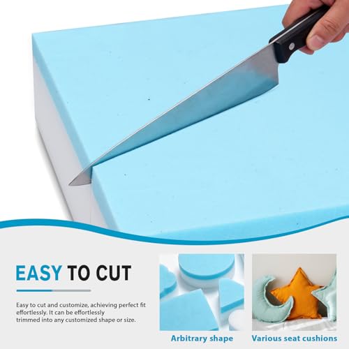 Upholstery Foam 24"x24" – 6“ Thick Couch Cushion Replacement, Cut to Size - size: 24''x24''x6''