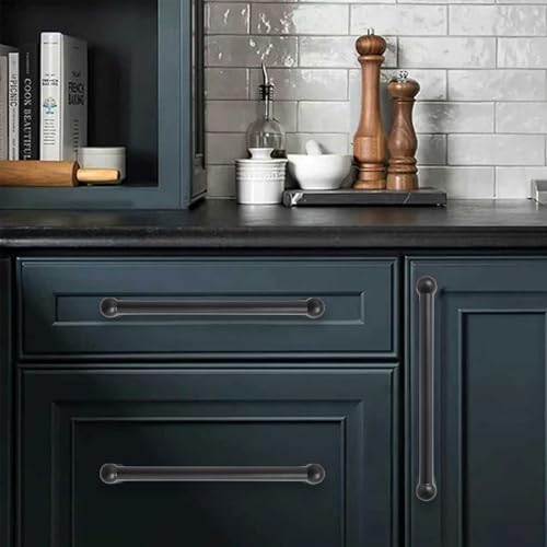 2 Pack Heavy Duty Solid Cabinet Pulls - Elegant Matte Black Handle for Drawers and Cabinets, 3-1/2 Inch Hole Center, Modern Kitchen & Bathroom Hardware. - color: Black, size: 3-1/2 Inch hole center