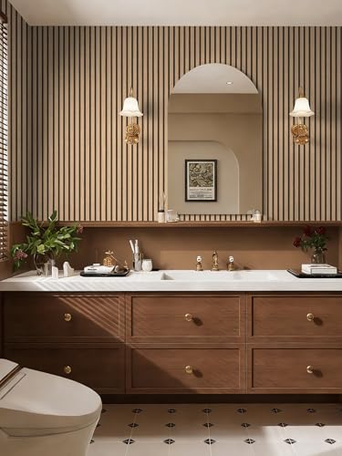 myforHD Wallpaper Peel and Stick 17.3" x 118" Wood Grating Stripe Self-Adhesive Wallpaper Faux Wood Contact Paper Wood Slats Self Adhesive Wall Paper PVC Vinyl Film Removable Waterproof - color: Wood E, size: 17.3" x 118.1"