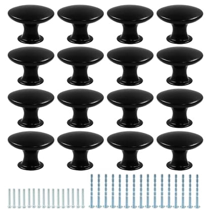 16Pcs 1.16 Inch Antique Black Kitchen Cabinet Knobs - color: Black, size: 16 Pcs