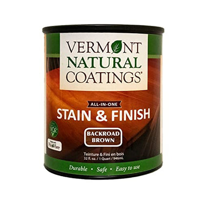 Vermont Natural Coatings PolyWhey Stain & Finish - Backroad Brown - Quart - color: Backroad Brown, size: Quart