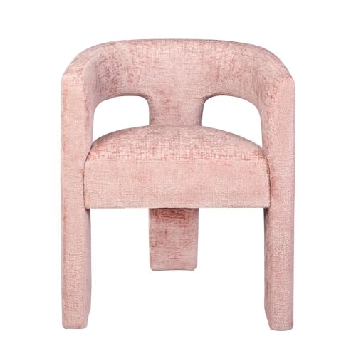 Jofran Gwen Jacquard Upholstered Accent Chair, Modern Luxury Plush Sculptural Armchair for Dining Room or Living Room, Chairs Living Room, Pink, Single Chair - color: Pink, size: Single Stool