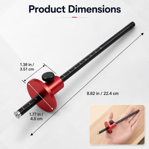Woodworking Wheel Marking Gauge with Dual Scale
